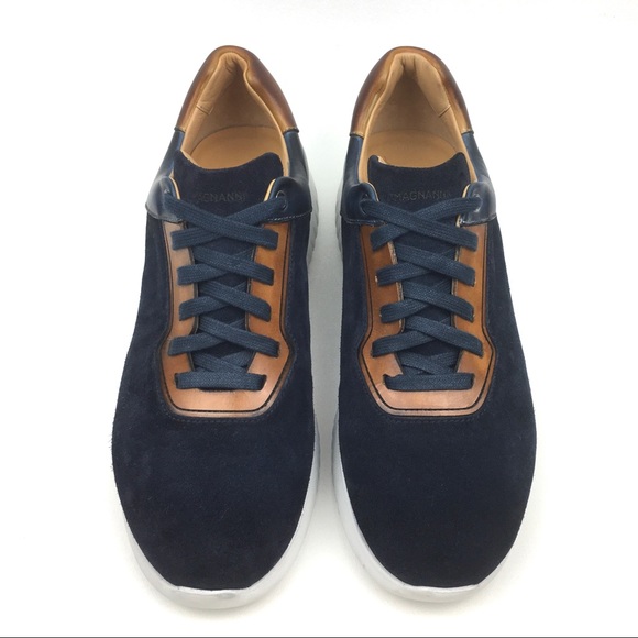 Magnanni leather sneaker trainer navy suede - Picture 3 of 8